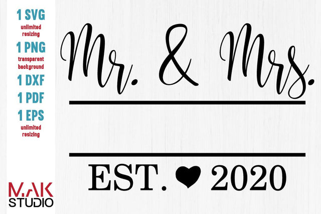 Mr and mrs 2020 svg, Mr and mrs svg, Mr and mrs eps, Mr and mrs dxf, Mr and mrs png, Mr and mrs cut file SVG MAKStudion 
