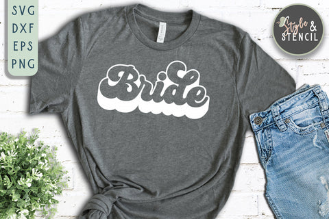 Mr and Mrs Bride Retro SVG - PNG, DXF, EPS, SVG SVG Style and Stencil 