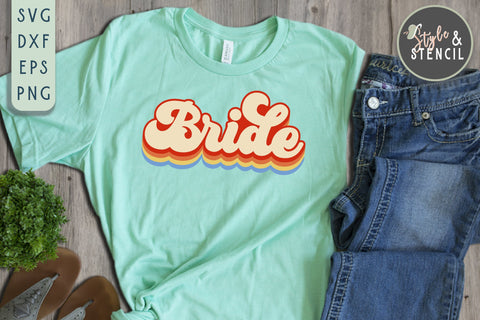 Mr and Mrs Bride Retro SVG - PNG, DXF, EPS, SVG SVG Style and Stencil 