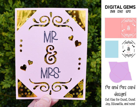 Mr and Mrs card design SVG Digital Gems 
