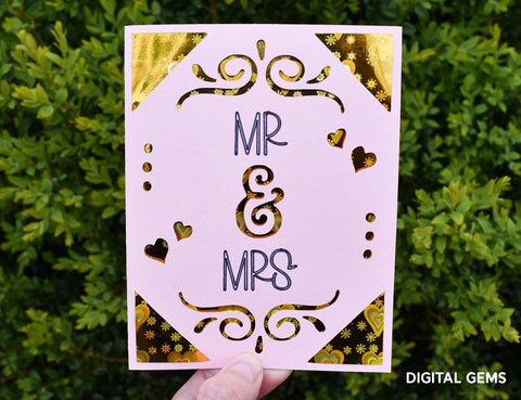 Mr and Mrs card design SVG Digital Gems 