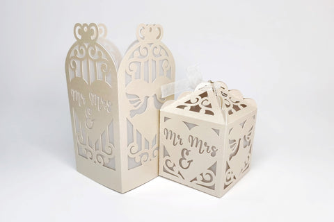 Mr and Mrs lantern svg | Wedding favor box SVG CuttingLineStore 