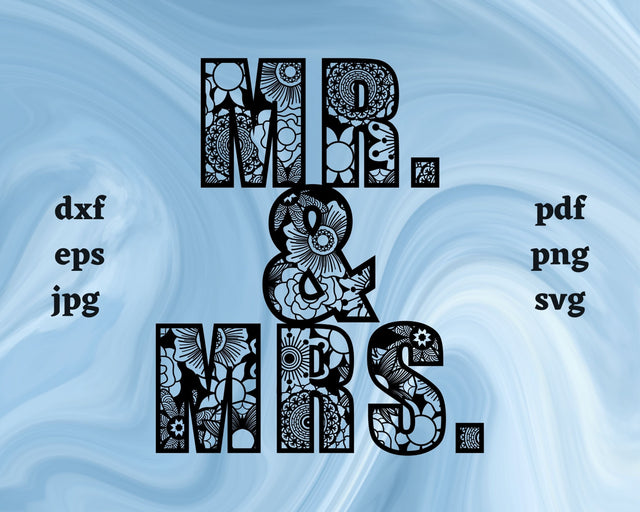 Mr. and Mrs. Mandala SVG Cut File SVG Northern Light SVG 