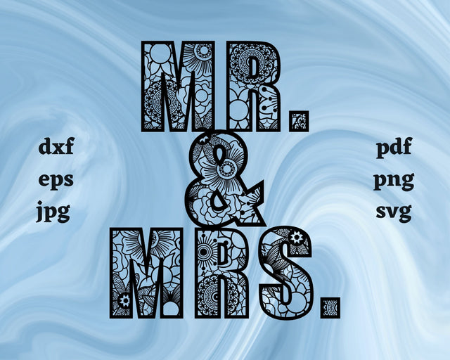 Mr. and Mrs. Mandala SVG Cut File SVG Northern Light SVG 