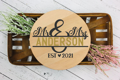 Mr. and Mrs. Monogram - SVG, PNG, DXF, EPS SVG Elsie Loves Design 