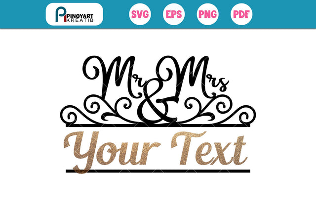 Mr and Mrs Monogram Svg SVG Pinoyart Kreatib 