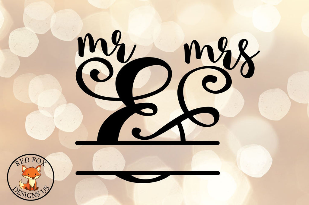 Mr and Mrs Monogram | Wedding SVG | SVG PNG DXF - So Fontsy