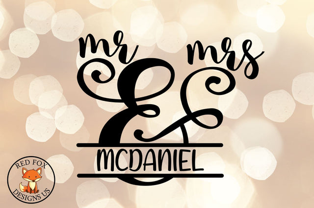 Mr and Mrs Monogram | Wedding SVG | SVG PNG DXF SVG RedFoxDesignsUS 
