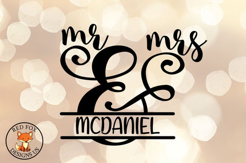 Mr and Mrs Monogram | Wedding SVG | SVG PNG DXF SVG RedFoxDesignsUS 