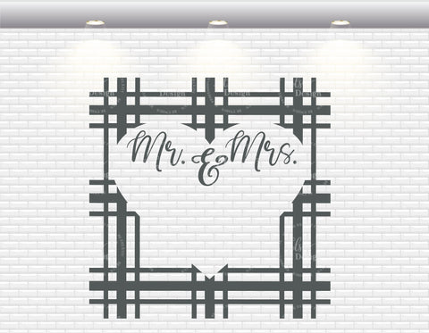 Mr. And Mrs. Plaid Monogram- SVG, PNG, DXF, EPS SVG Elsie Loves Design 