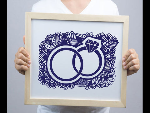 Mr and Mrs Ring Sign Board SVG Johan Ru designs 