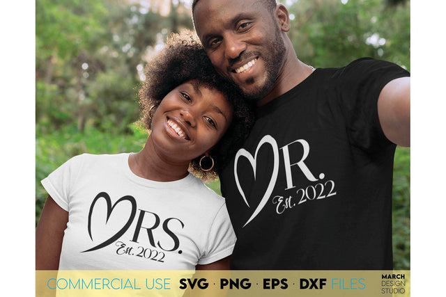Mr and Mrs Shirts | Just Married | Wedding Sign SVG SVG March Design Studio 