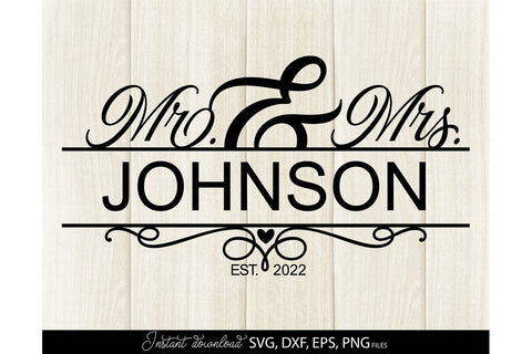 Mr and Mrs Shirts SVG | Last Name Sign | Family Sign SVG | PNG | EPS | DXF SVG March Design Studio 