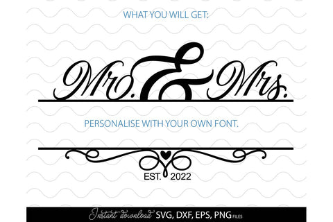 Mr and Mrs Shirts SVG | Last Name Sign | Family Sign SVG | PNG | EPS | DXF SVG March Design Studio 