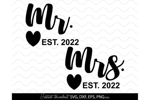 Mr and Mrs Shirts SVG | Last Name Sign | Family Sign SVG | PNG | EPS | DXF SVG March Design Studio 