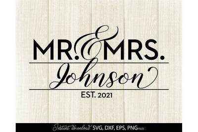 Mr and Mrs Shirts SVG | Last Name Sign | Family Sign SVG | PNG | EPS | DXF SVG March Design Studio 