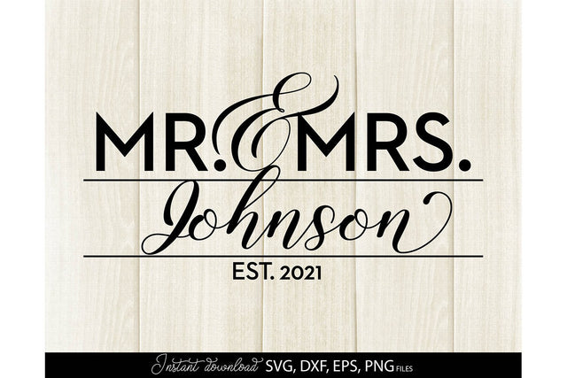 Mr and Mrs Shirts SVG | Last Name Sign | Family Sign SVG | PNG | EPS | DXF SVG March Design Studio 