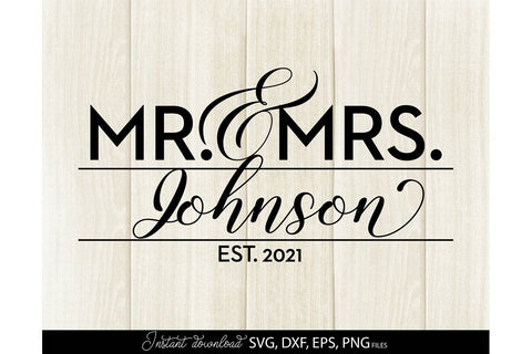 Mr and Mrs Shirts SVG | Last Name Sign | Family Sign SVG | PNG | EPS | DXF SVG March Design Studio 