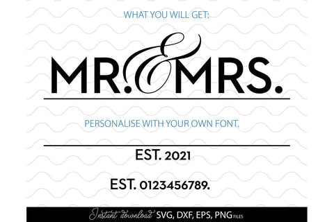 Mr and Mrs Shirts SVG | Last Name Sign | Family Sign SVG | PNG | EPS | DXF SVG March Design Studio 