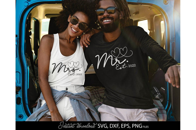Mr and Mrs Shirts SVG | Last Name Sign | Family Sign SVG | PNG | EPS | DXF SVG March Design Studio 