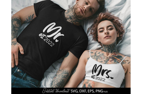 Mr and Mrs Shirts SVG | Last Name Sign | Family Sign SVG | PNG | EPS | DXF SVG March Design Studio 