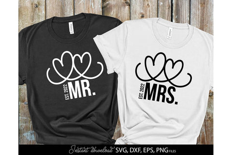 Mr and Mrs Shirts SVG | Last Name Sign | Family Sign SVG | PNG | EPS | DXF SVG March Design Studio 