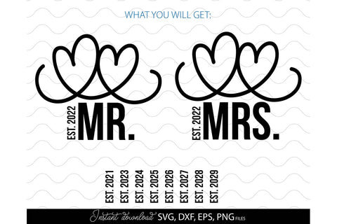 Mr and Mrs Shirts SVG | Last Name Sign | Family Sign SVG | PNG | EPS | DXF SVG March Design Studio 