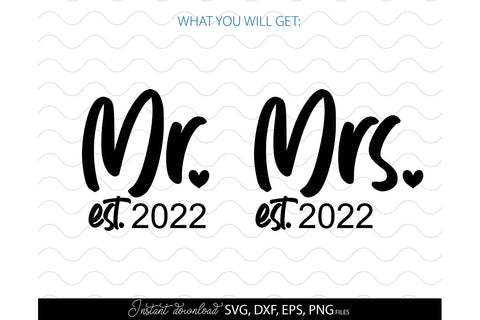 Mr and Mrs Shirts SVG | Last Name Sign | Family Sign SVG | PNG | EPS | DXF SVG March Design Studio 