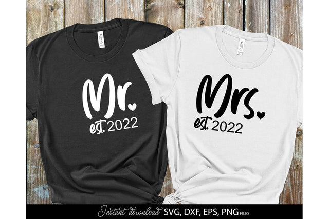 Mr and Mrs Shirts SVG | Last Name Sign | Family Sign SVG | PNG | EPS | DXF SVG March Design Studio 