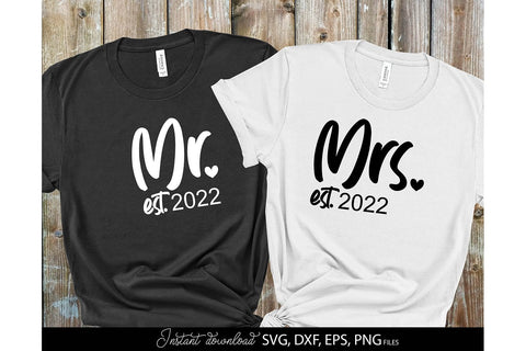 Mr and Mrs Shirts SVG | Last Name Sign | Family Sign SVG | PNG | EPS | DXF SVG March Design Studio 