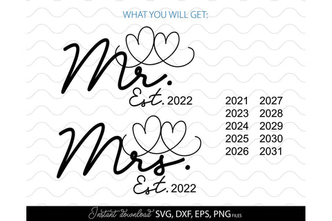 Mr and Mrs Shirts SVG | Last Name Sign | Family Sign SVG | PNG | EPS | DXF SVG March Design Studio 