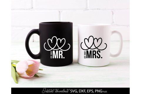 Mr and Mrs Shirts SVG | Last Name Sign | Family Sign SVG | PNG | EPS | DXF SVG March Design Studio 