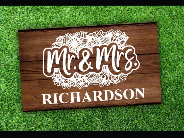Mr and Mrs Sign Board SVG Johan Ru designs 