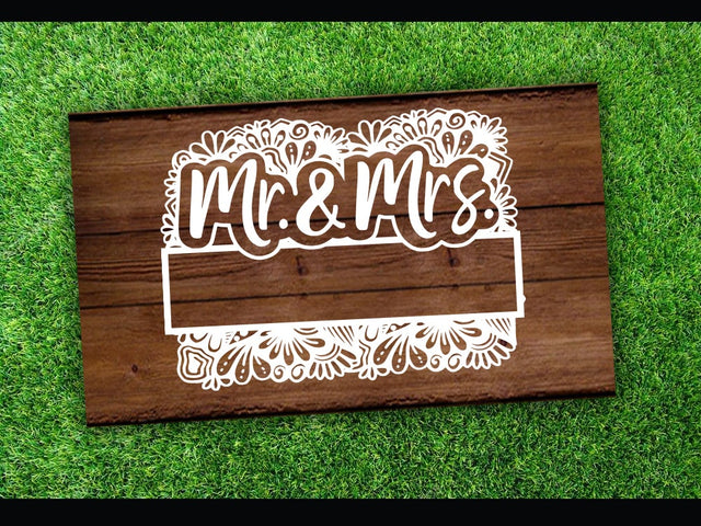 Mr and Mrs Sign Board SVG Johan Ru designs 