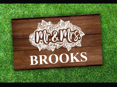 Mr and Mrs Sign Board SVG Johan Ru designs 