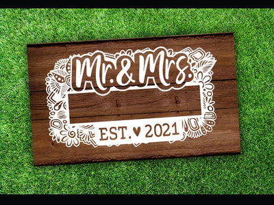 Mr and Mrs Sign Board SVG Johan Ru designs 