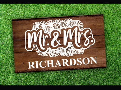 Mr and Mrs sign Board SVG Johan Ru designs 