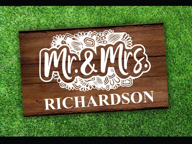 Mr and Mrs sign Board SVG Johan Ru designs 