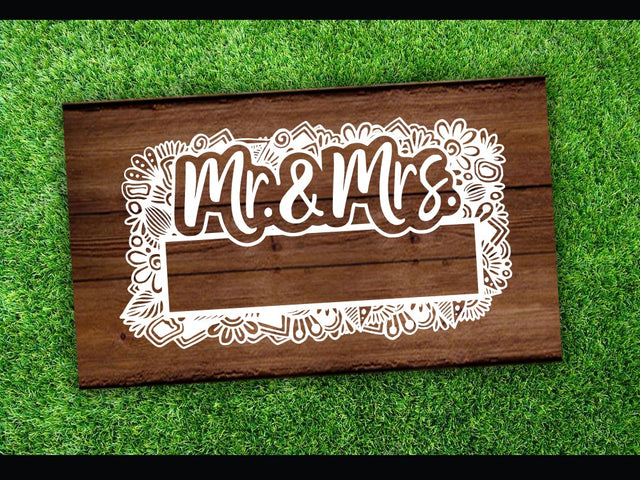 Mr and Mrs Sign Board SVG Johan Ru designs 