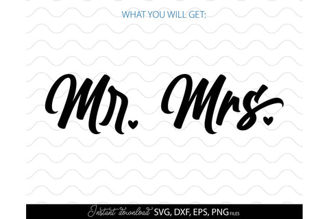 Mr and Mrs Sign SVG | Just Married SVG | Wedding Sign SVG | PNG SVG March Design Studio 