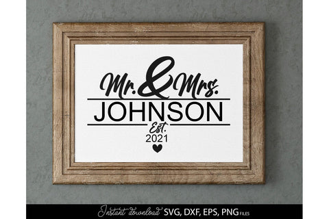 Mr and Mrs Sign SVG | Just Married SVG | Wedding Sign SVG | PNG SVG March Design Studio 