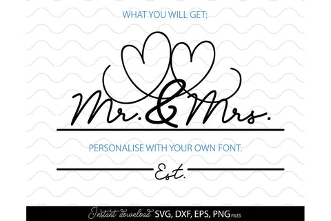 Mr and Mrs Sign SVG | Last Name Sign | Family Sign SVG | PNG SVG March Design Studio 