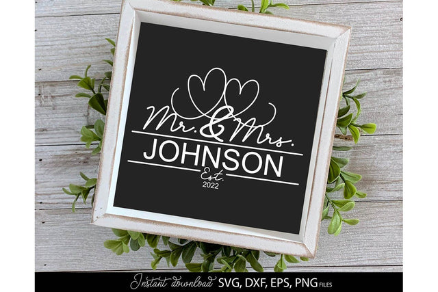 Mr and Mrs Sign SVG | Last Name Sign | Family Sign SVG | PNG SVG March Design Studio 