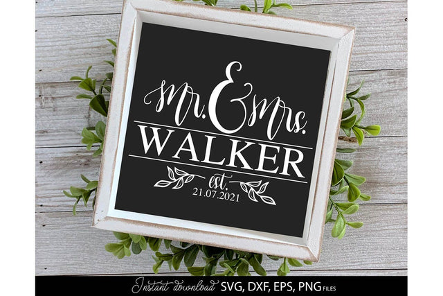 Mr and Mrs Sign SVG | Mr And Mrs Welcome SVG | Wedding Sign SVG | PNG SVG March Design Studio 
