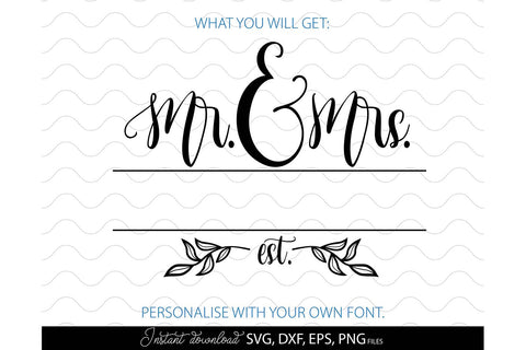 Mr and Mrs Sign SVG | Mr And Mrs Welcome SVG | Wedding Sign SVG | PNG SVG March Design Studio 