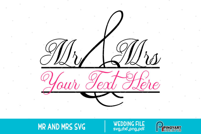 Mr and Mrs Split Monogram svg SVG Pinoyart Kreatib 