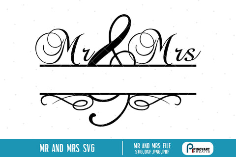 Mr and Mrs Split Monogram Svg SVG Pinoyart Kreatib 