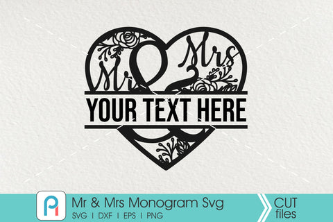 Mr and Mrs Svg, Mr and Mrs Monogram Svg, Mr and Mrs Vector SVG Pinoyart Kreatib 