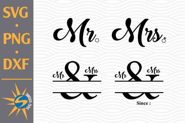 Mr And Mrs SVG, PNG, DXF Digital Files Include SVG SVGStoreShop 
