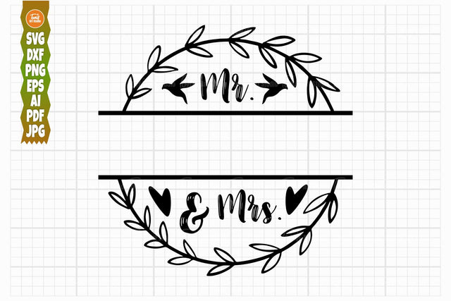 Mr and Mrs SVG PNG DXF, Wedding Sign Svg, Mr and Mrs Monogram, His and Her Svg SVG TonisArtStudio 